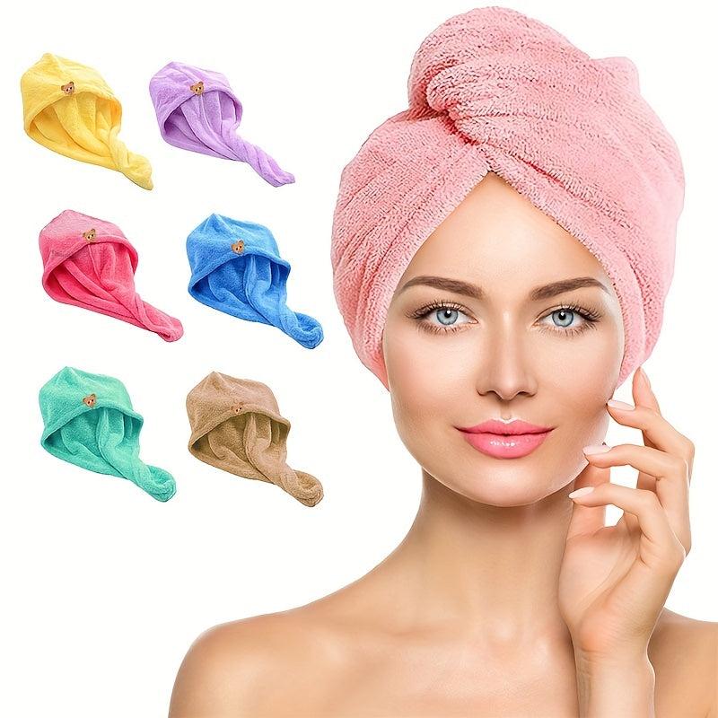 Microfiber Hair Towel Care Cap Fast Drying Hair Wraps