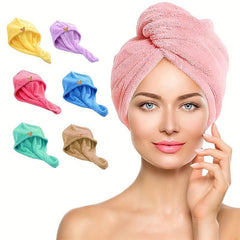 Microfiber Hair Towel Care Cap Fast Drying Hair Wraps