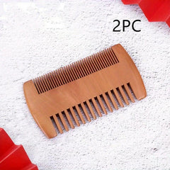 2pcs Beard Comb Double Sided Wooden Hair Comb Styling Beard Portable