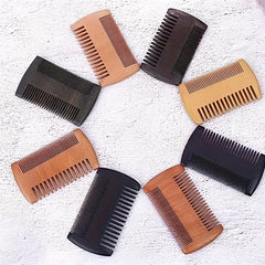 2pcs Beard Comb Double Sided Wooden Hair Comb Styling Beard Portable