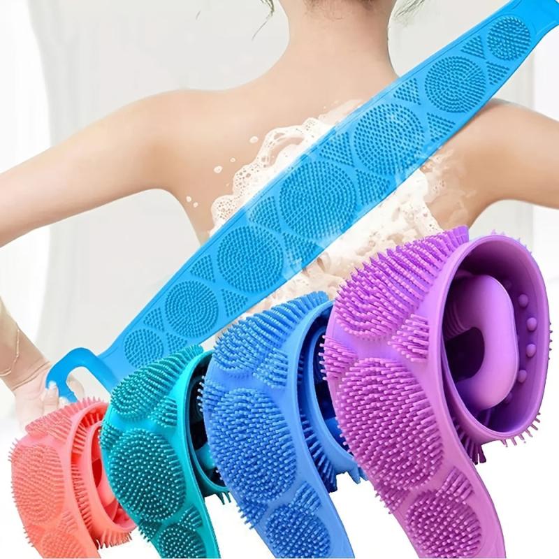 Silicone Back Scrubber Shower Exfoliating Bath Body Brush Back Washer Massage