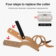 Barber Razor Haircut Beard Eyebrow Shaving Tool - Manual Depilation Razor