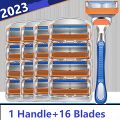 5-Layer Blades Razor For Men With Lubrication & Trimmer