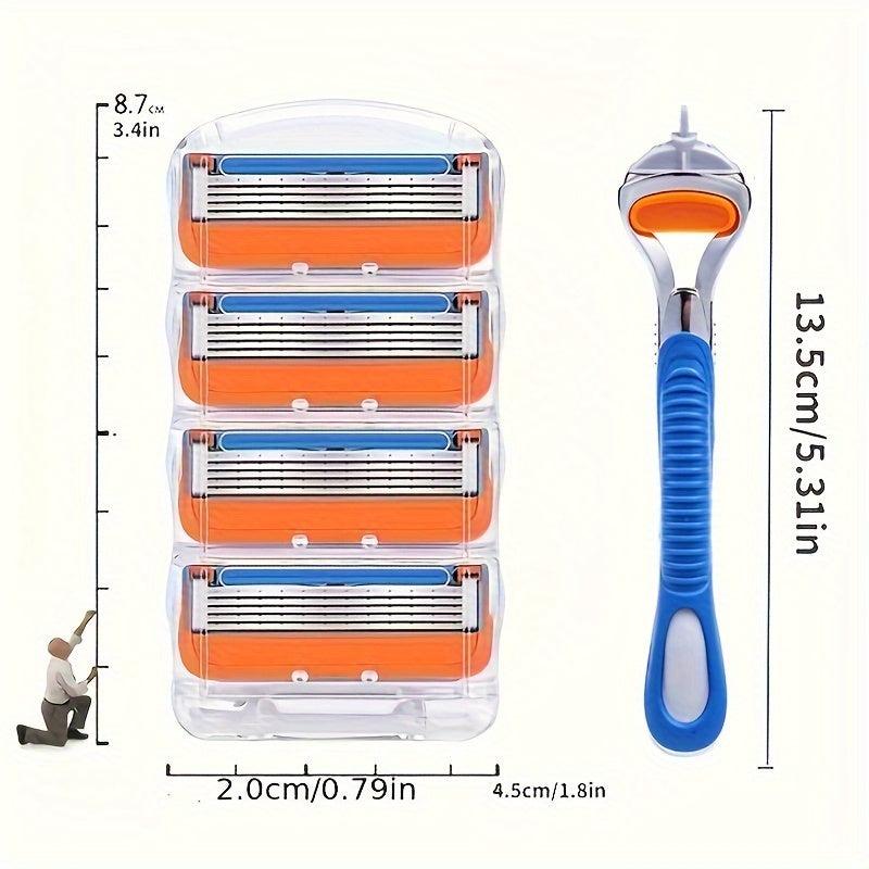 5-Layer Blades Razor For Men With Lubrication & Trimmer