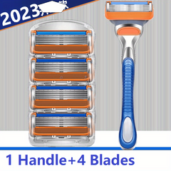 5-Layer Blades Razor For Men With Lubrication & Trimmer