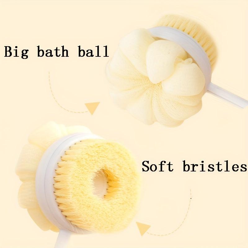 Adjustable Handle Shower Sponge Back Scrubber for Exfoliating Bath Body Brush