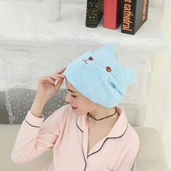 Cartoon Bear Dry Hair Cap Absorbent Towel Wrapped Hair Shower Cap
