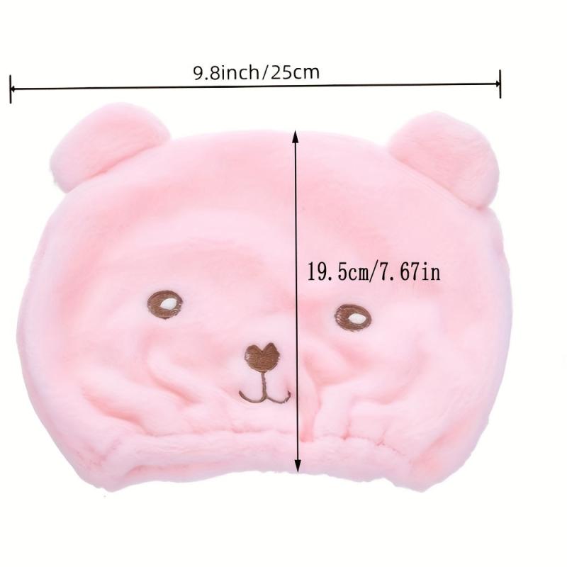 Cartoon Bear Dry Hair Cap Absorbent Towel Wrapped Hair Shower Cap