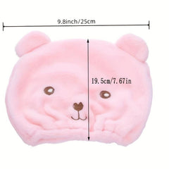 Cartoon Bear Dry Hair Cap Absorbent Towel Wrapped Hair Shower Cap