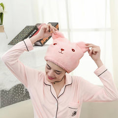 Cartoon Bear Dry Hair Cap Absorbent Towel Wrapped Hair Shower Cap