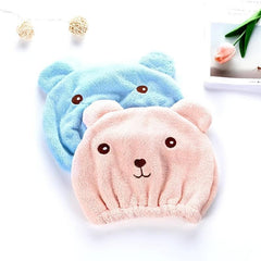Cartoon Bear Dry Hair Cap Absorbent Towel Wrapped Hair Shower Cap