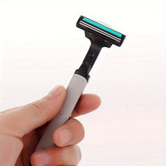 Classic Safety Manual Razor Handle with 30 Refills Washable Beard Shaver for Men