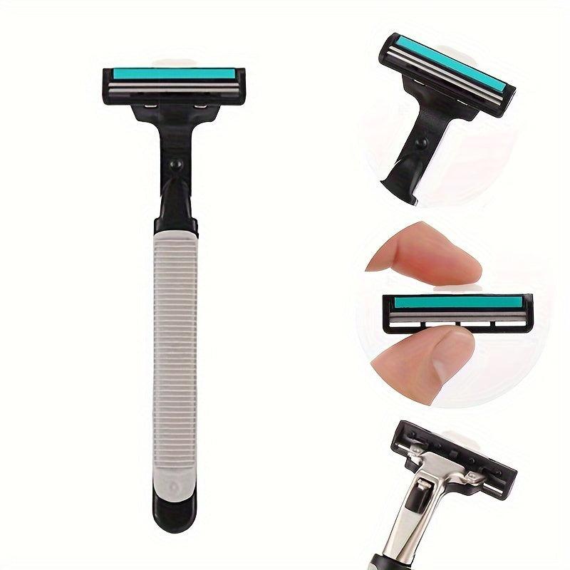 Classic Safety Manual Razor Handle with 30 Refills Washable Beard Shaver for Men