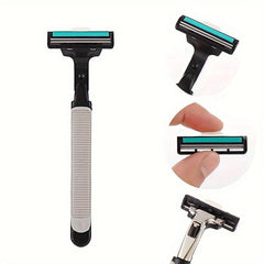 Classic Safety Manual Razor Handle with 30 Refills Washable Beard Shaver for Men