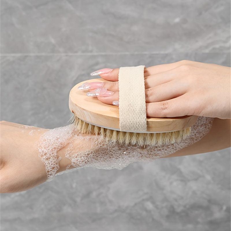 Wooden Back Scrubber Long Handle Bath Sponge Soft Mesh Body Bath Brush
