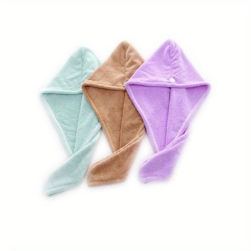 Coral Fleece Hair Towel Wrap for Women - Microfiber Absorbent Hair Turban