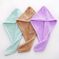 Coral Fleece Hair Towel Wrap for Women - Microfiber Absorbent Hair Turban