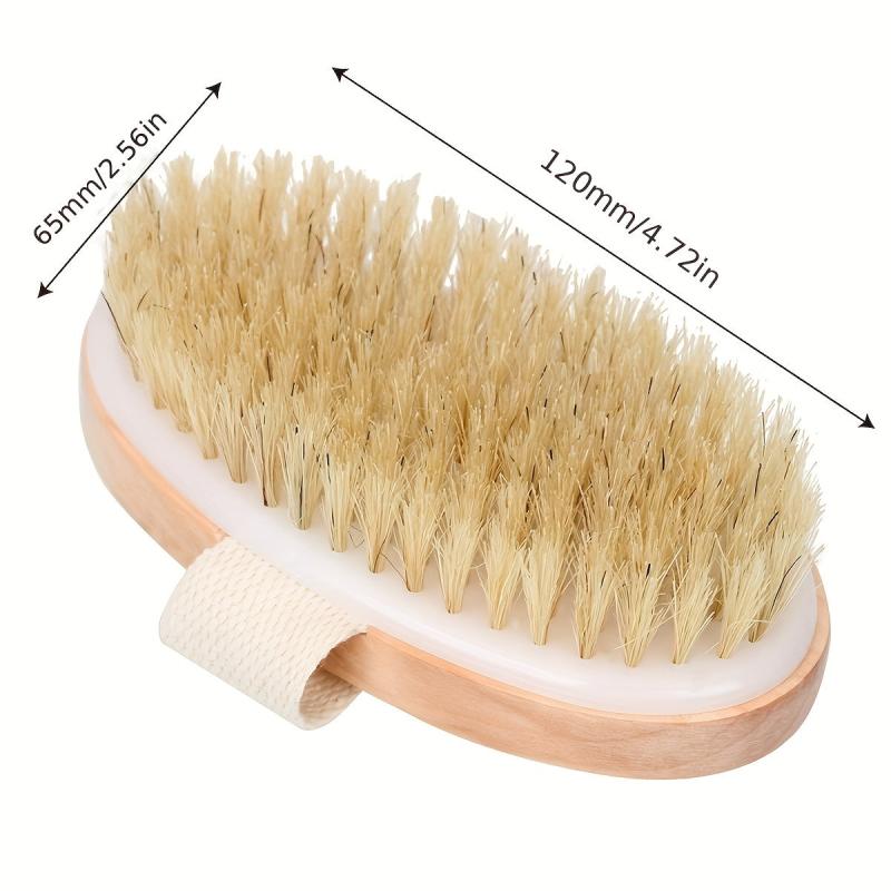 Natural Bristle Brush Soft Wet Dry Skin Body SPA Bath Massager