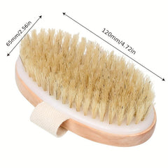 Natural Bristle Brush Soft Wet Dry Skin Body SPA Bath Massager