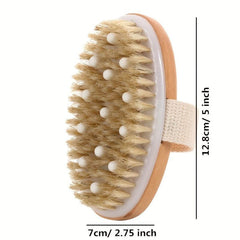 Natural Bristle Brush Soft Wet Dry Skin Body SPA Bath Massager