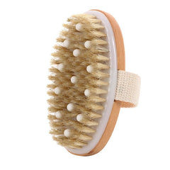 Natural Bristle Brush Soft Wet Dry Skin Body SPA Bath Massager