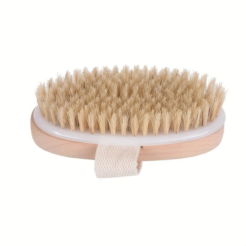 Natural Bristle Brush Soft Wet Dry Skin Body SPA Bath Massager