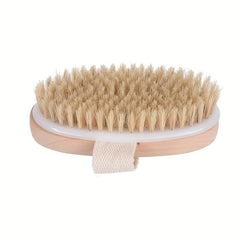 Natural Bristle Brush Soft Wet Dry Skin Body SPA Bath Massager