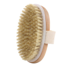 Natural Bristle Brush Soft Wet Dry Skin Body SPA Bath Massager