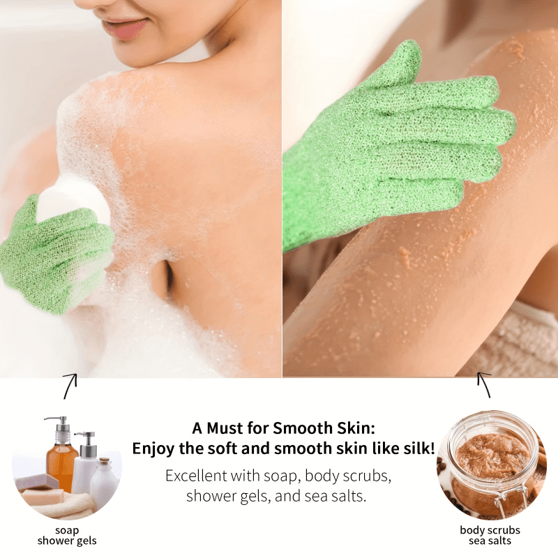 10pcs Exfoliating Bath Gloves Double Sided Body Scrubber