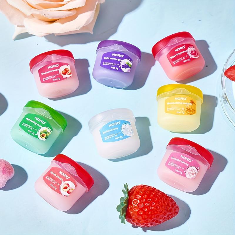 Fruit Lip Mask Set - 8pcs Variety Pack for Moisturizing and Plump Lips