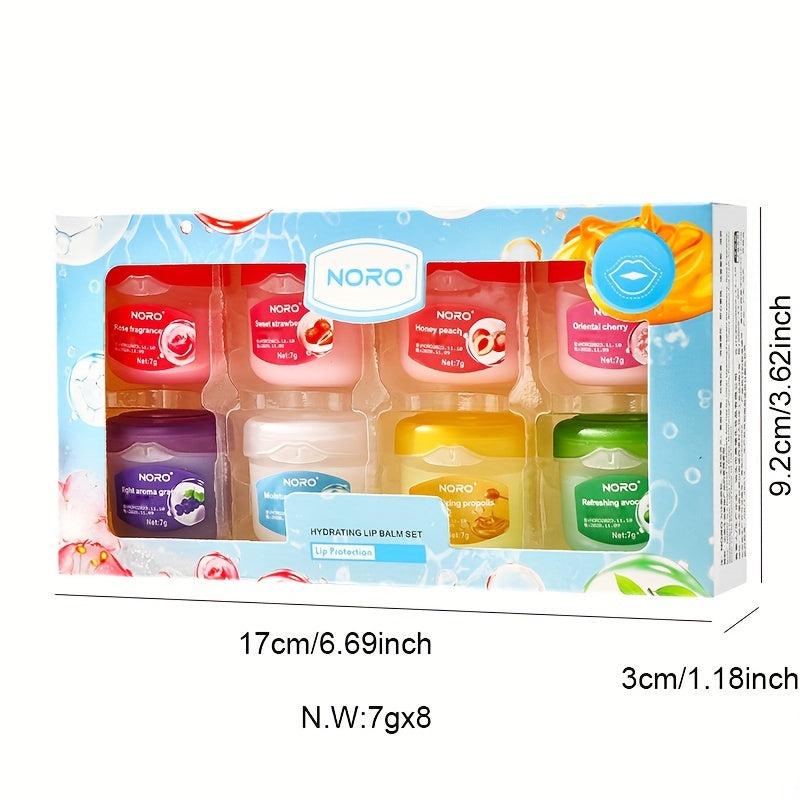 Fruit Lip Mask Set - 8pcs Variety Pack for Moisturizing and Plump Lips