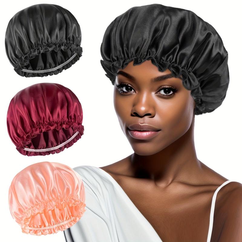 3pcs Satin Bonnet Silk Hair Bonnet for Sleeping