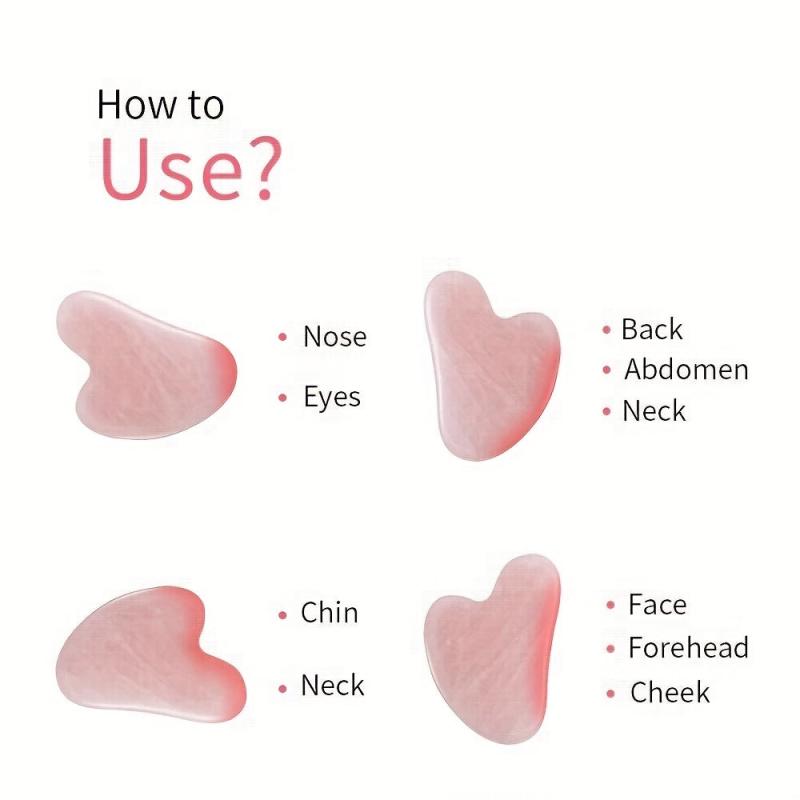 Pink Crystal Gua Sha Facial Massage Tool For Skin Care