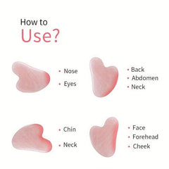 Pink Crystal Gua Sha Facial Massage Tool For Skin Care