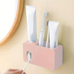 Automatic Toothpaste Squeezer & Toothbrush Rack Bathroom Storage Holder