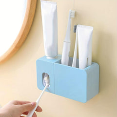 Automatic Toothpaste Squeezer & Toothbrush Rack Bathroom Storage Holder