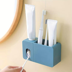 Automatic Toothpaste Squeezer & Toothbrush Rack Bathroom Storage Holder