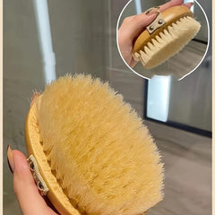 Wooden Bath Body Brush Massage with Natural Bristle Soft Scrubber