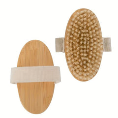 Wooden Bath Body Brush Massage with Natural Bristle Soft Scrubber