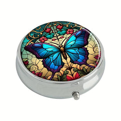 Fox And Flowers Pill Box 3-Compartment Medicine Case Portable Tablet Holder