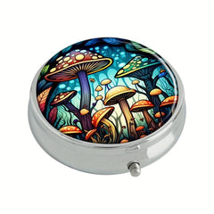 Fox And Flowers Pill Box 3-Compartment Medicine Case Portable Tablet Holder