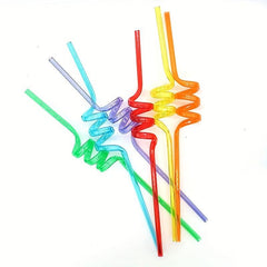 8pcs Creative Screw Straws Reusable Polypropylene Straws for Cold Drinks