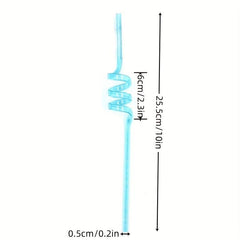 8pcs Creative Screw Straws Reusable Polypropylene Straws for Cold Drinks