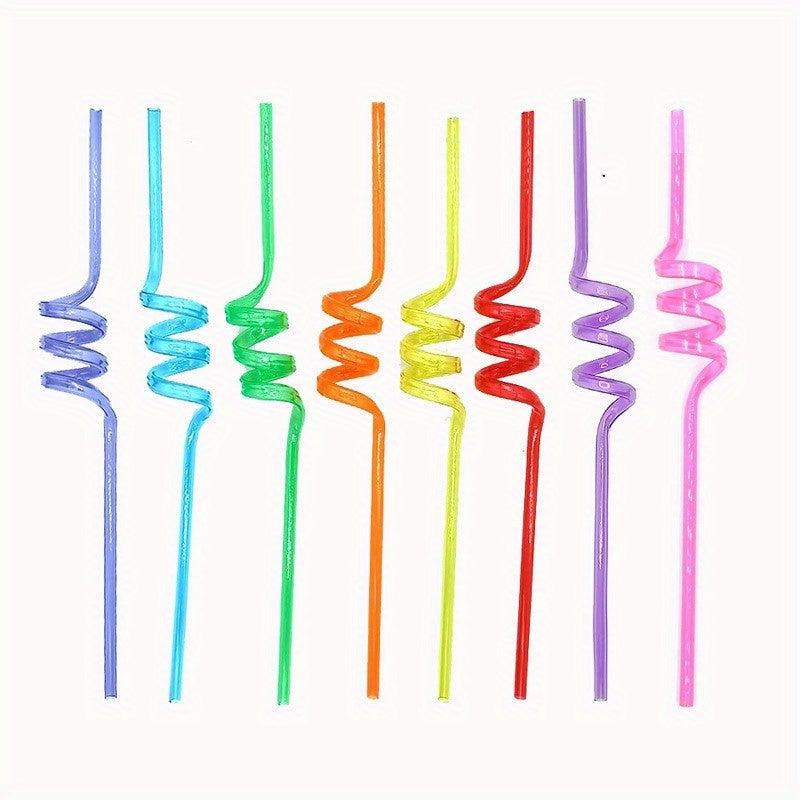 8pcs Creative Screw Straws Reusable Polypropylene Straws for Cold Drinks