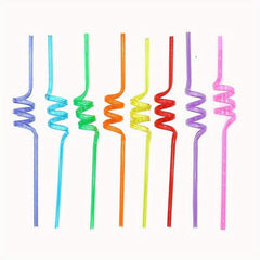 8pcs Creative Screw Straws Reusable Polypropylene Straws for Cold Drinks