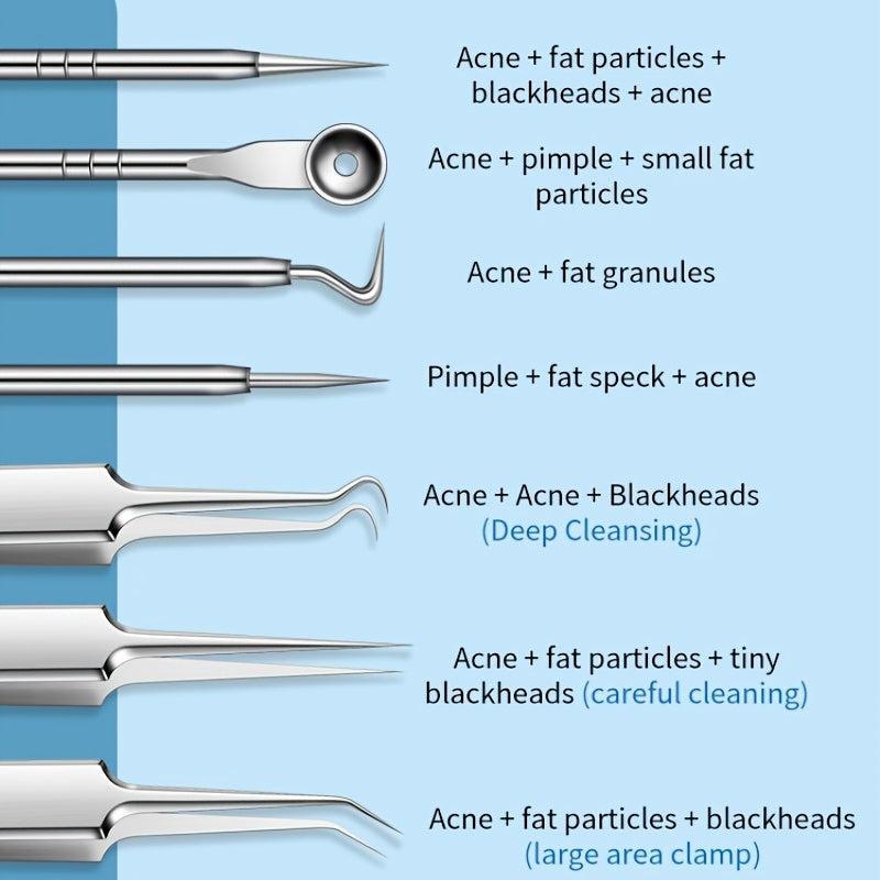 Blackhead Remover Tools 8Pcs Pimple Popper Kit Stainless Steel Acne