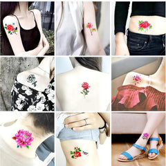52pcs Flower & Butterfly Temporary Tattoo Stickers Waterproof Body Art