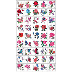 52pcs Flower & Butterfly Temporary Tattoo Stickers Waterproof Body Art
