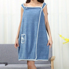 Coral Velvet Shower Bath Wrap Robe High Absorption Soft Coral Fleece Body Towel