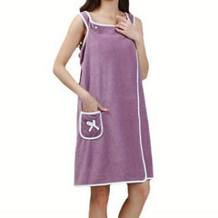 Coral Velvet Shower Bath Wrap Robe High Absorption Soft Coral Fleece Body Towel